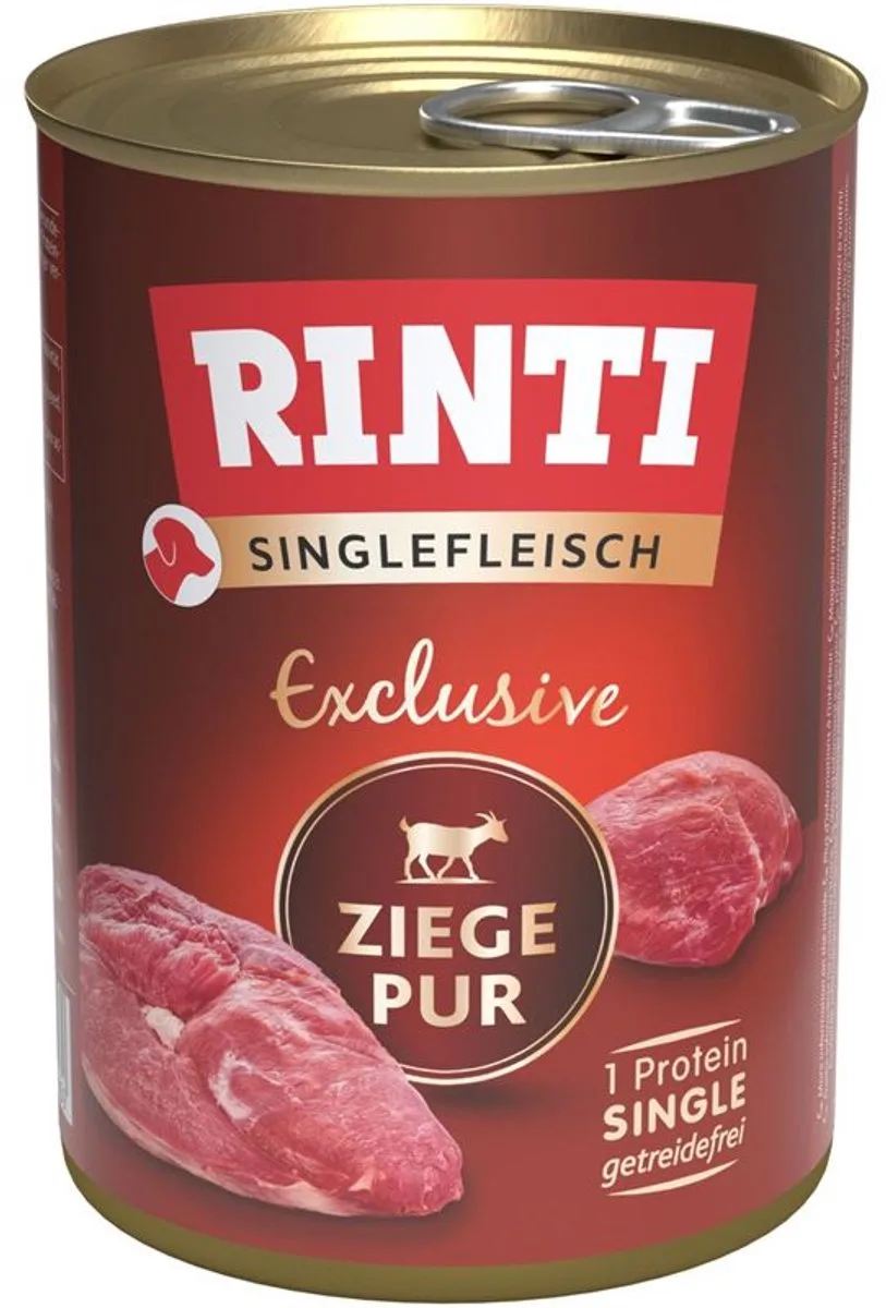 Enkelvoudig vlees 12x400g - Puur geit van Rinti – productfoto