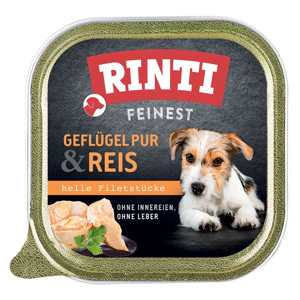 Fijnste 11 x 150 g Hondenvoer - Puur gevogelte en rijst van Rinti – productfoto