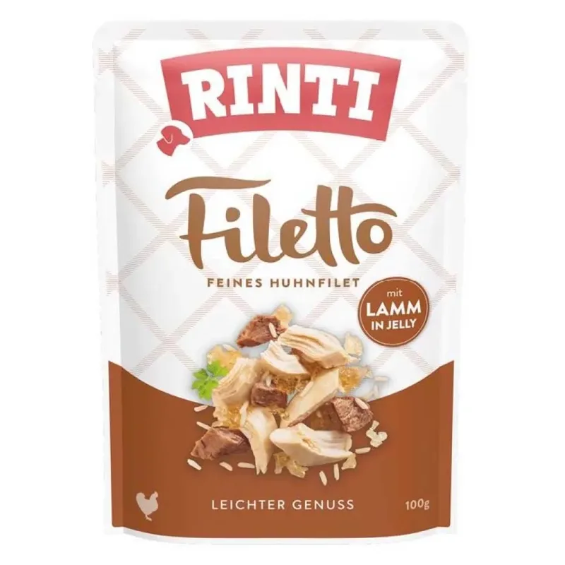 Filetto Nassfutter Für Hunde Mit Hühnerfilet Und Lamm 100g by Rinti – product photo