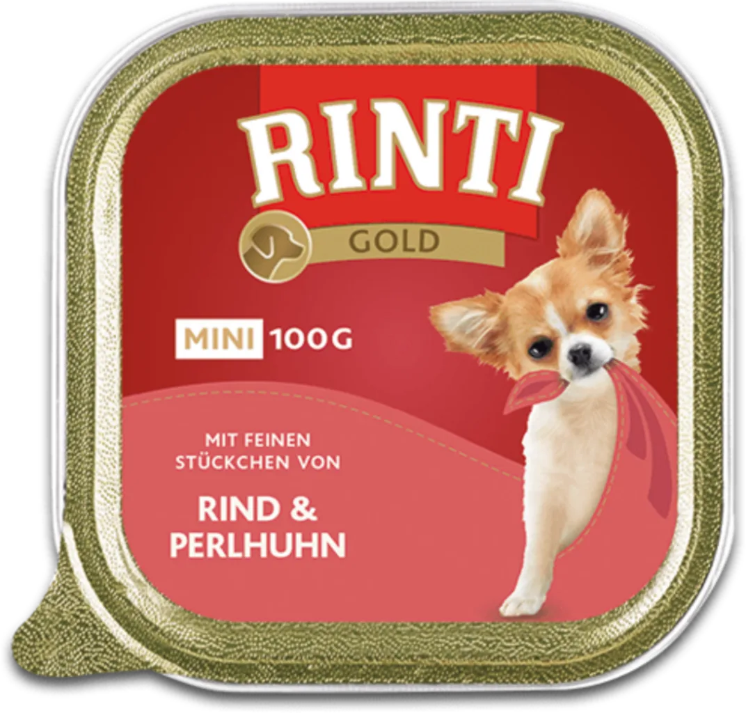 Gold Mini 100g Schale - Rind&Perlhuhn van Rinti – productfoto