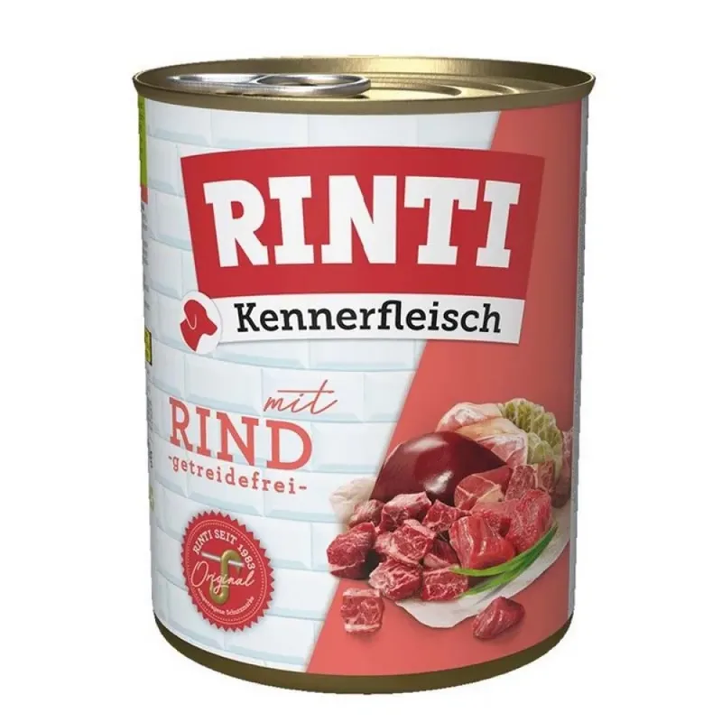 Kennerfleisch Nassfutter Für Hunde Mit Rind 800g von Rinti – Produktfoto