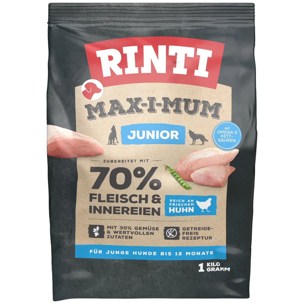 Max-i-mum Junior Kip Hondenvoer - 1 kg van Rinti – productfoto