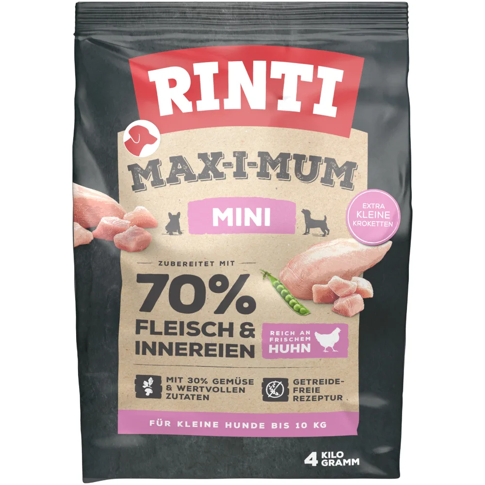 Max-I-Mum Mini Adult Kip Hondenvoer - 4 kg von Rinti – Produktfoto