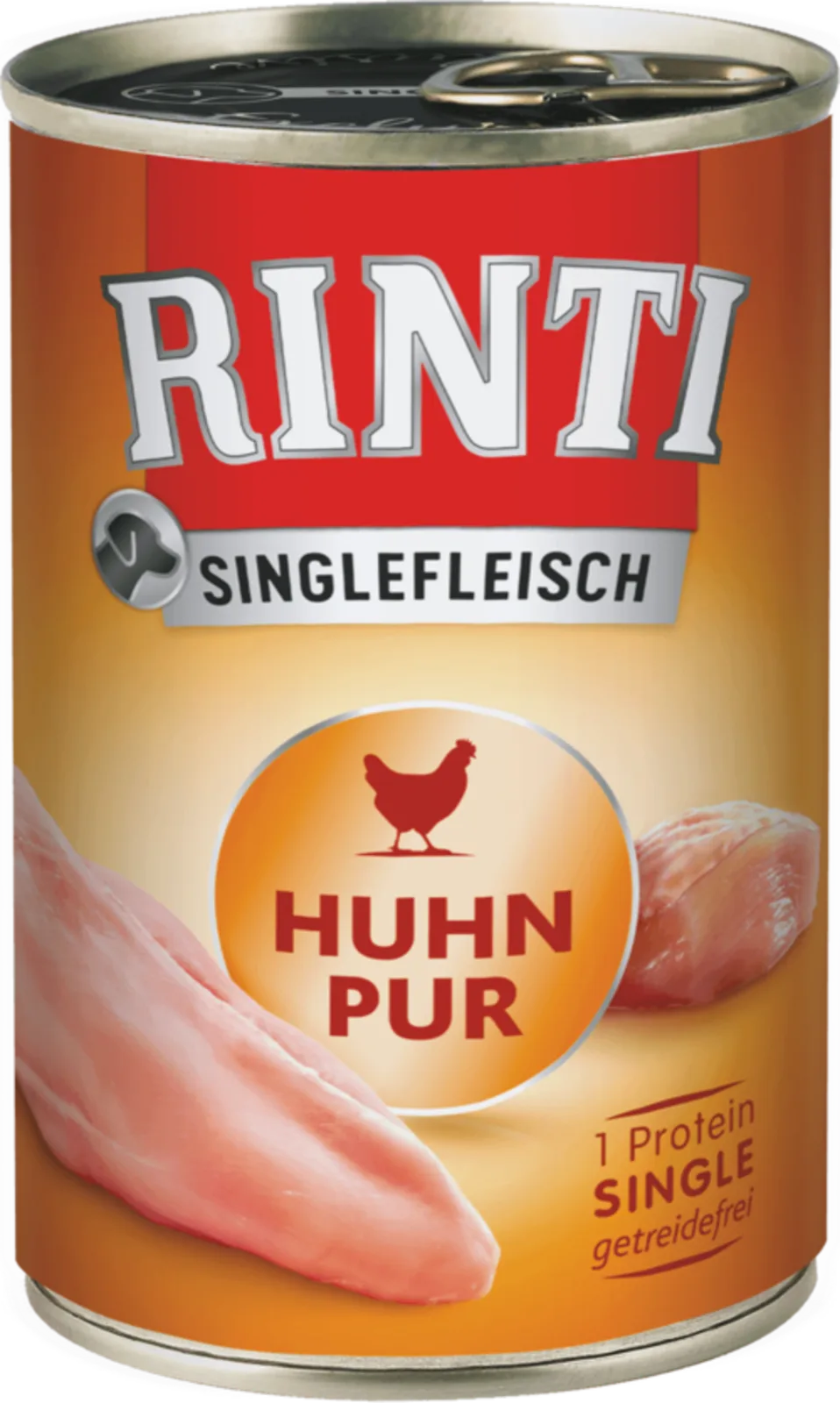 Singlefleisch 400g - Huhn Pur by Rinti – product photo