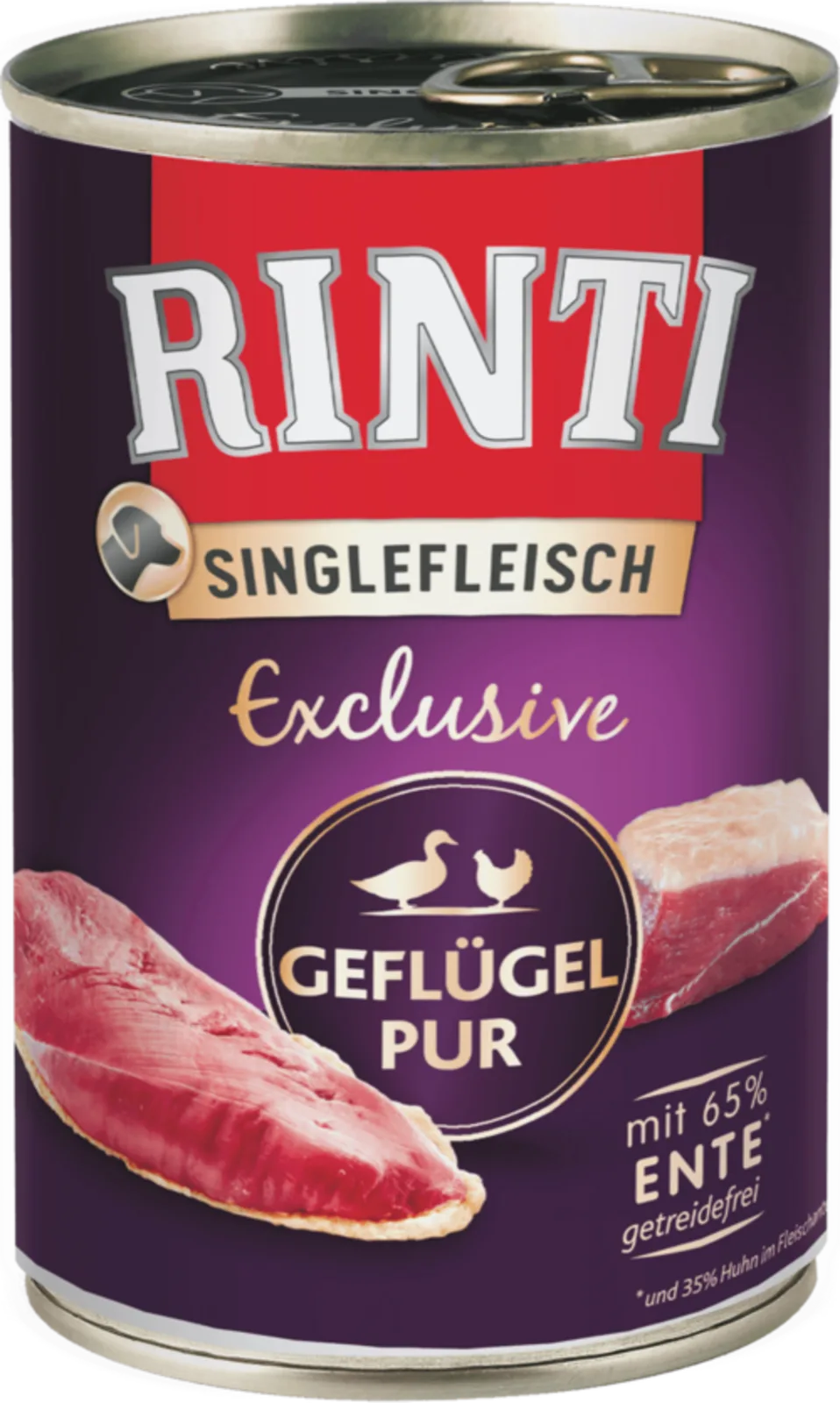 Singlefleisch Exclusive Dose 400g - Geflügel Pur by Rinti – product photo