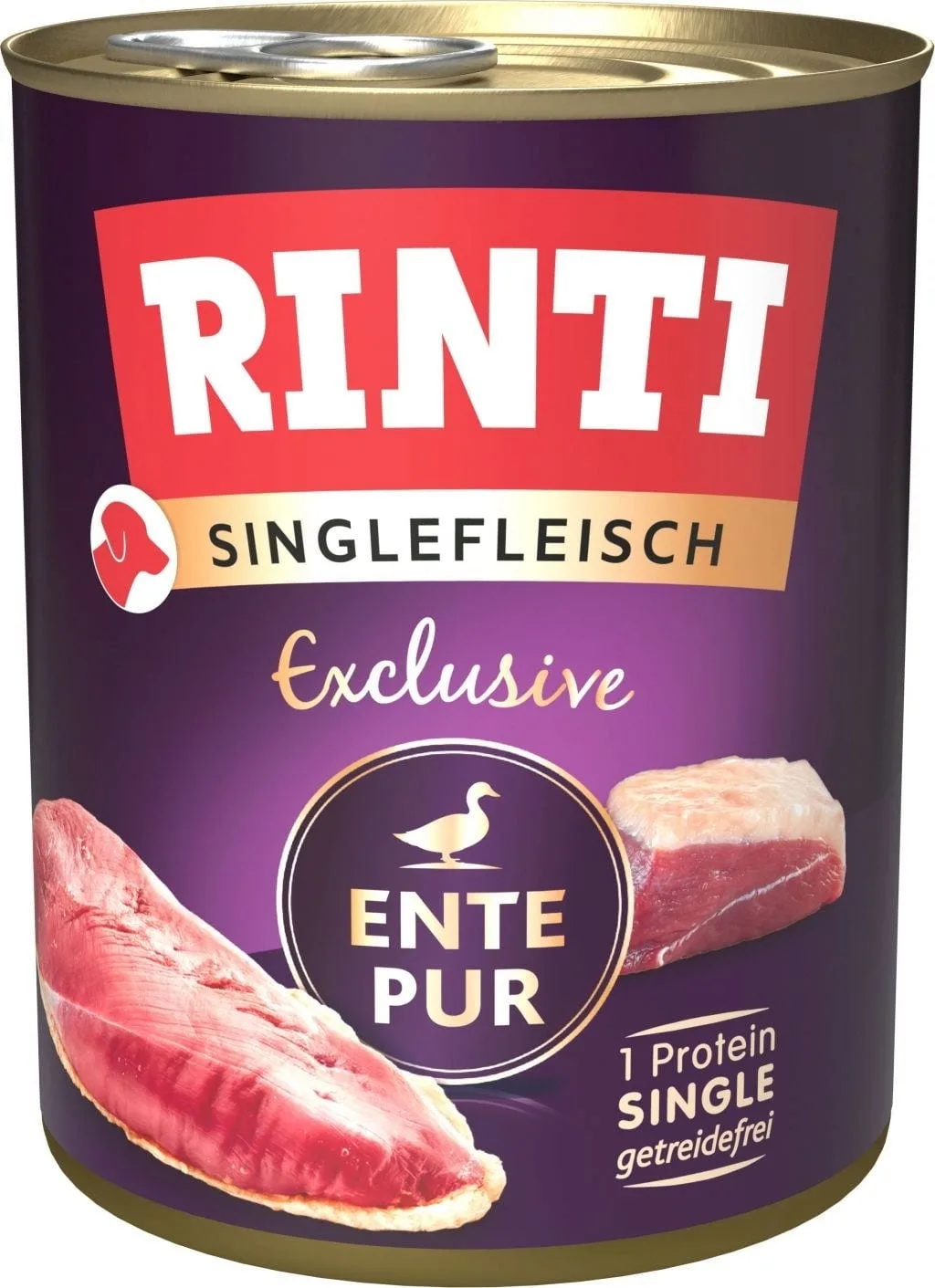 Singlefleisch Exclusive Dose 800g - Ente Pur by Rinti – product photo