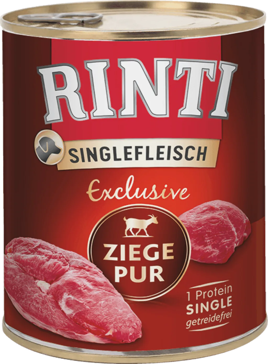 Singlefleisch Exclusive Dose 800g - Ziege Pur by Rinti – product photo