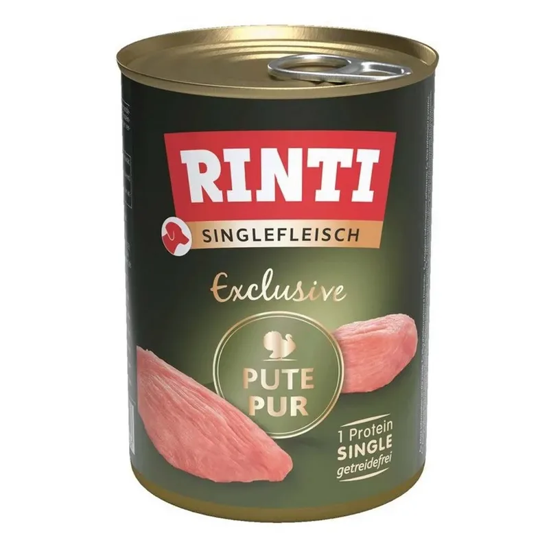 Singlefleisch Exclusif Dinde Nourriture Humide Pour Chiens 400g de Rinti – photo produit