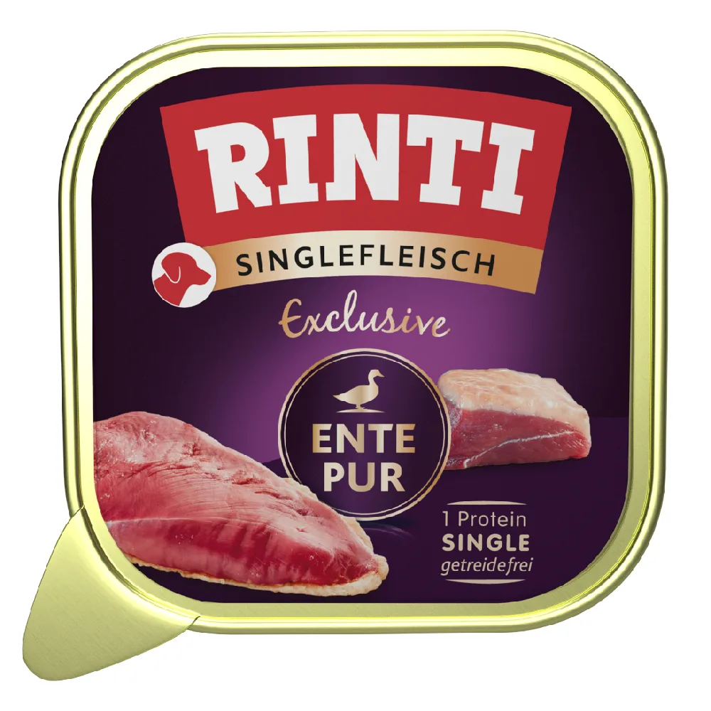 Voordeelpakket: 20x150g RINTI Single Meat Exclusief Eend nat hondenvoer by Rinti – product photo