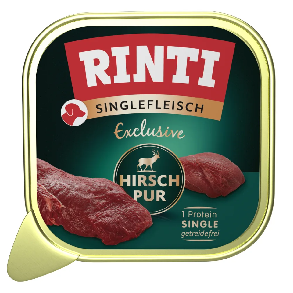 Voordeelpakket: 20x150g RINTI Single Meat Exclusief Hert hondenvoer nat van Rinti – productfoto