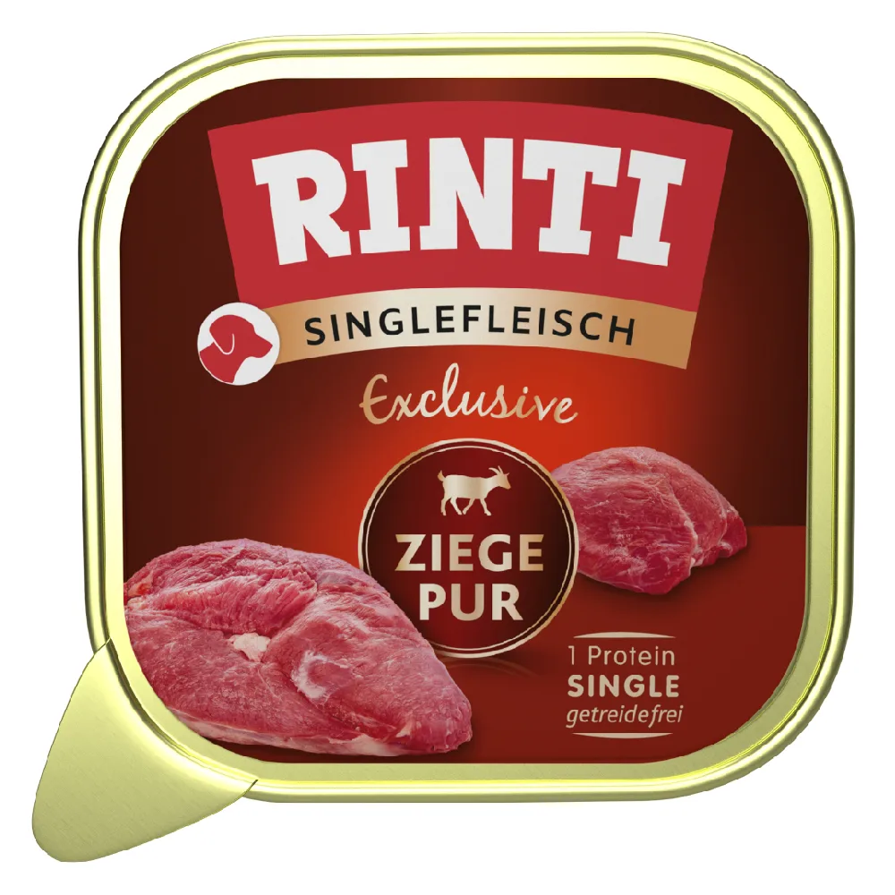 Voordeelpakket: 20x150g RINTI Single Meat Exclusive Geit nat hondenvoer fra Rinti – produktbillede