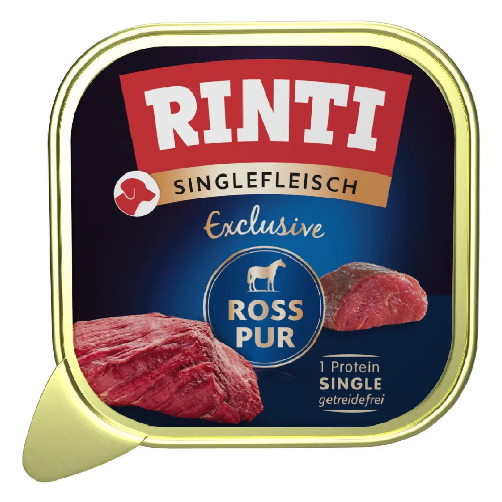 Voordeelpakket: 20x150g RINTI Single Meat Exclusive Paard nat hondenvoer van Rinti – productfoto