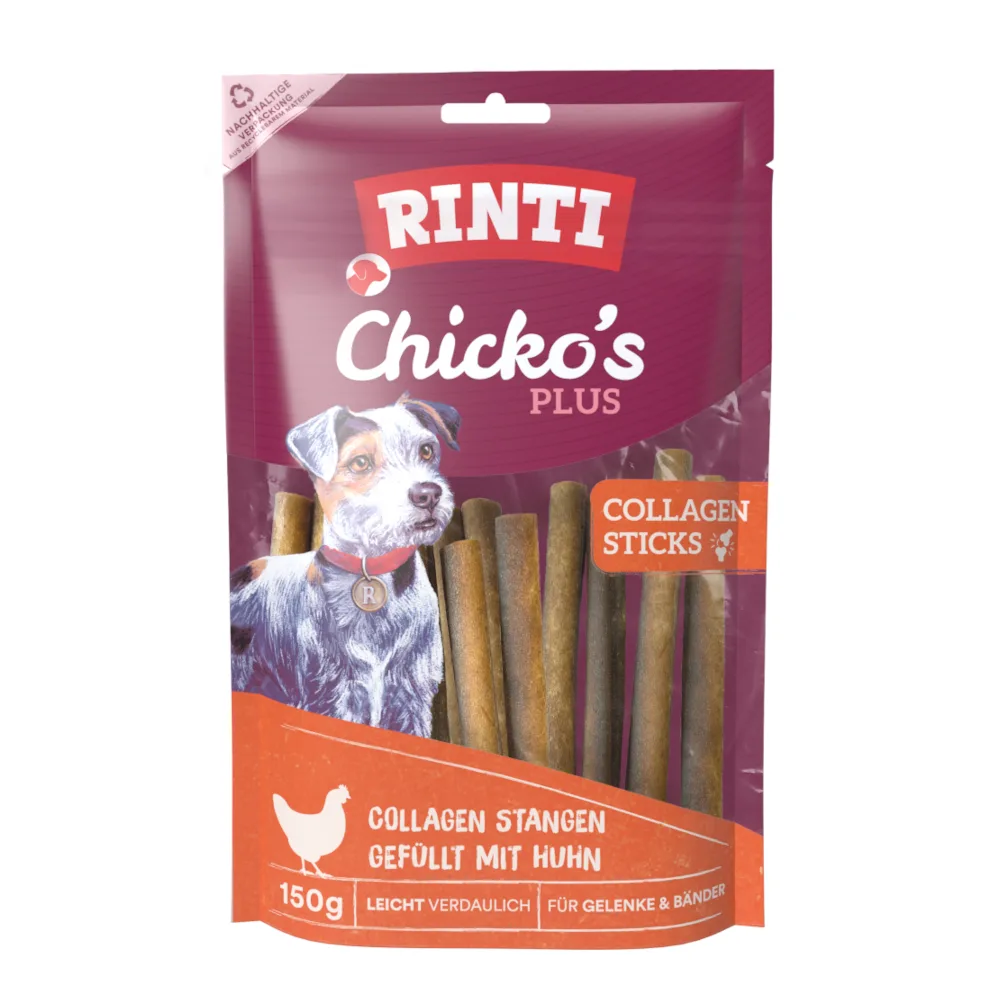 Voordeelpakket: 3x150 g RINTI Chicko's Plus Collageensticks Hondensnacks från Rinti – produktbild