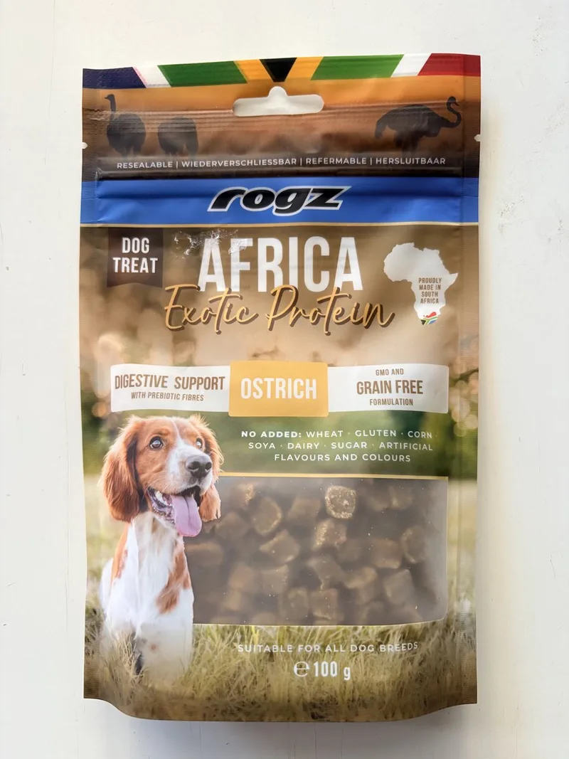 Africa Exotic Protein - Hondensnack - Ostrich - 100 gram by Rogz – product photo