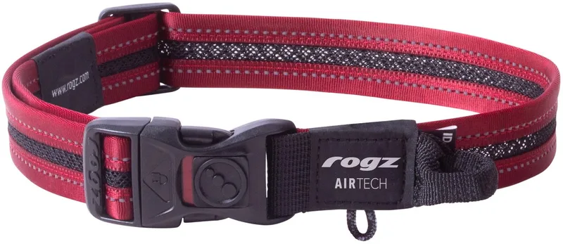 Air Tech Halsband Zwart&Donkerrood - Hondenhalsband - L 34-56 Cm de Rogz en Noir – photo produit