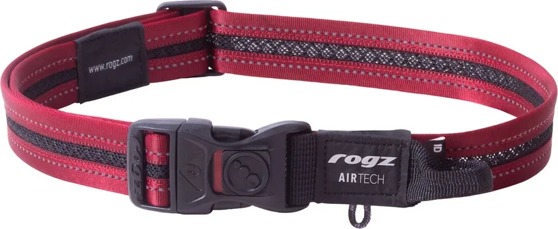 Air Tech Halsband Zwart&Donkerrood - Hondenhalsband - Xl 43-70 Cm by Rogz in Black – product photo