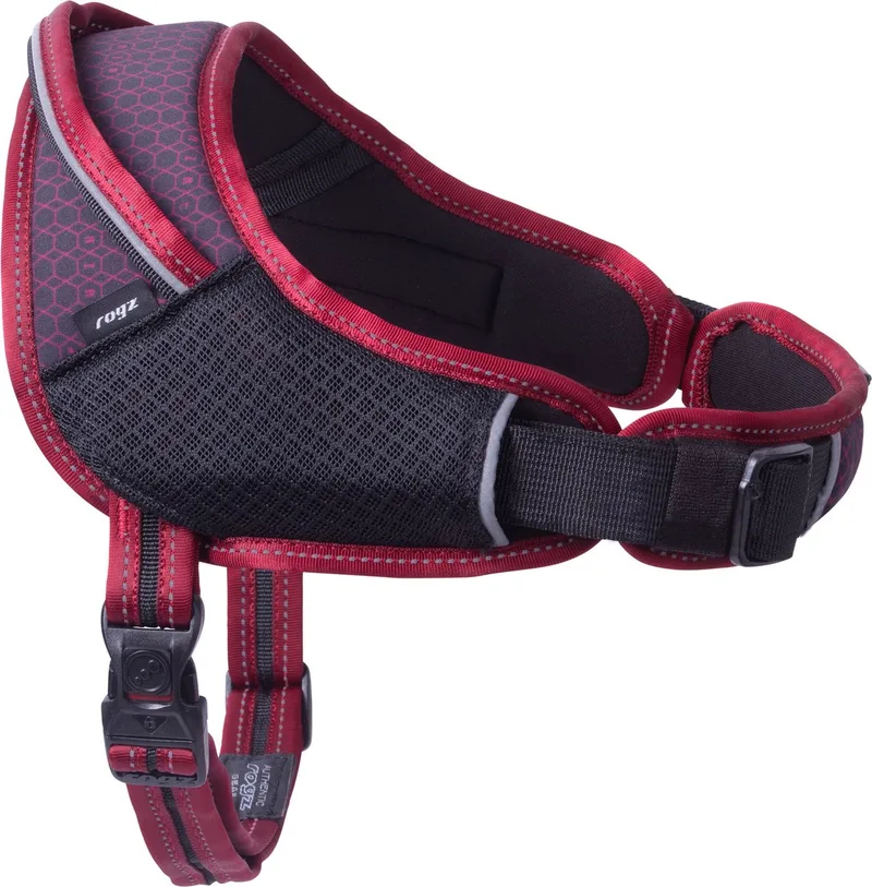 Air Tech Sport Tuig Zwart&Donkerrood - Hondenharnas - M/L de Rogz en Noir – photo produit
