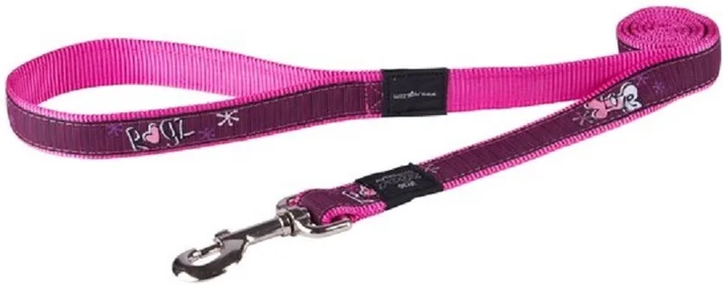 Classic Fancy Dress Hondenlijn / Hondenriem (HL02-CK) - Nylon - XL - Breedte 25 mm - Lengte 120 cm - Geschikt voor grote honden by Rogz in Pink Love – product photo