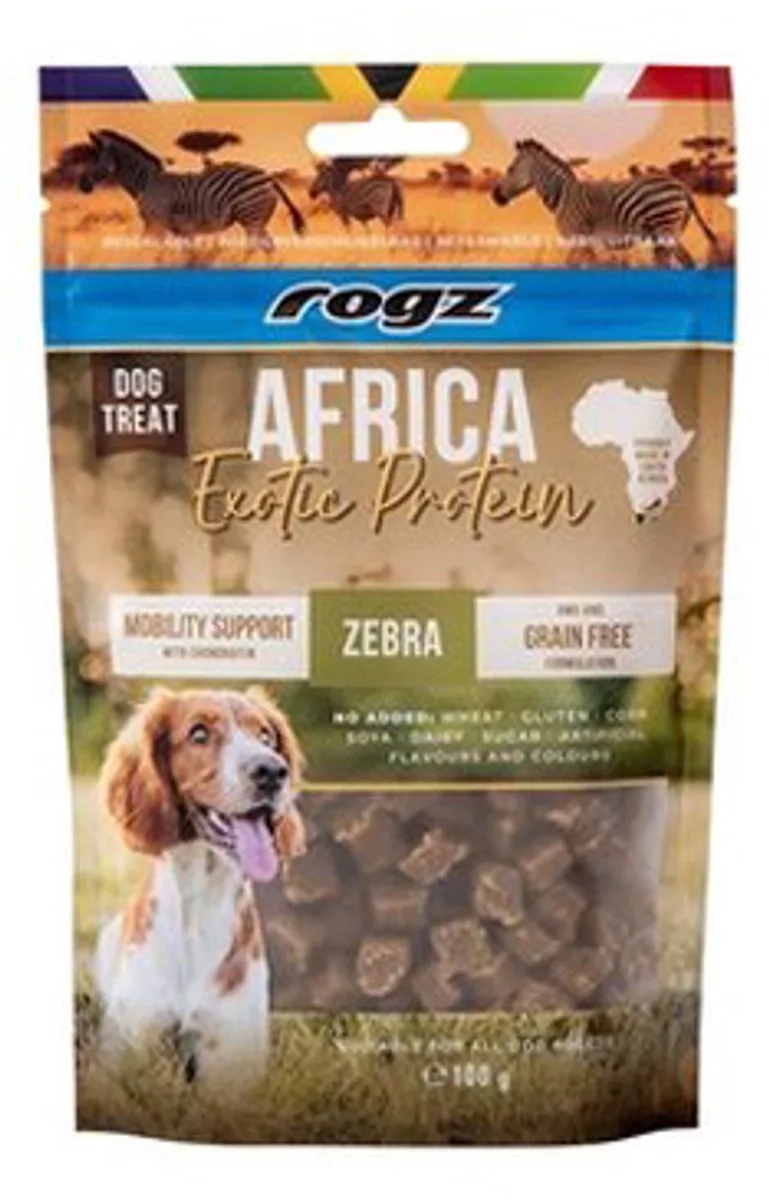 Frogz Africa Exotic Protein Zebra Hondensnacks – Graanvrij Trainingssnack (Mobility Support) - 1ST de Rogz – photo produit