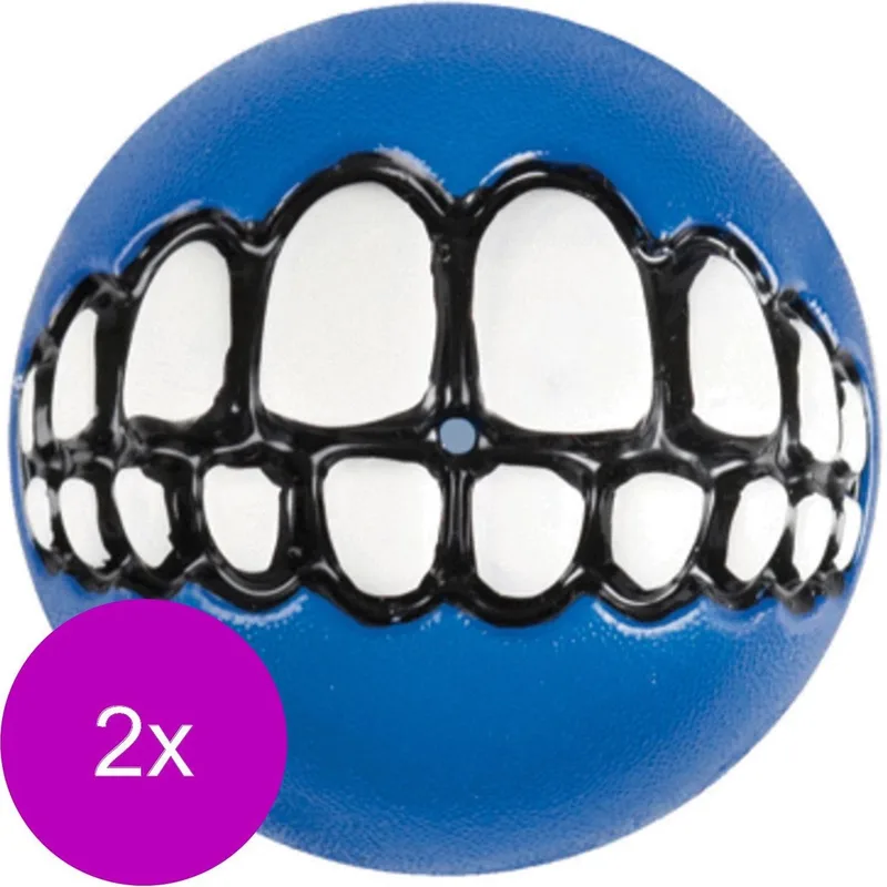 Grinz Treat Ball Medium - Hondenspeelgoed - 2 x M by Rogz in Blue – product photo