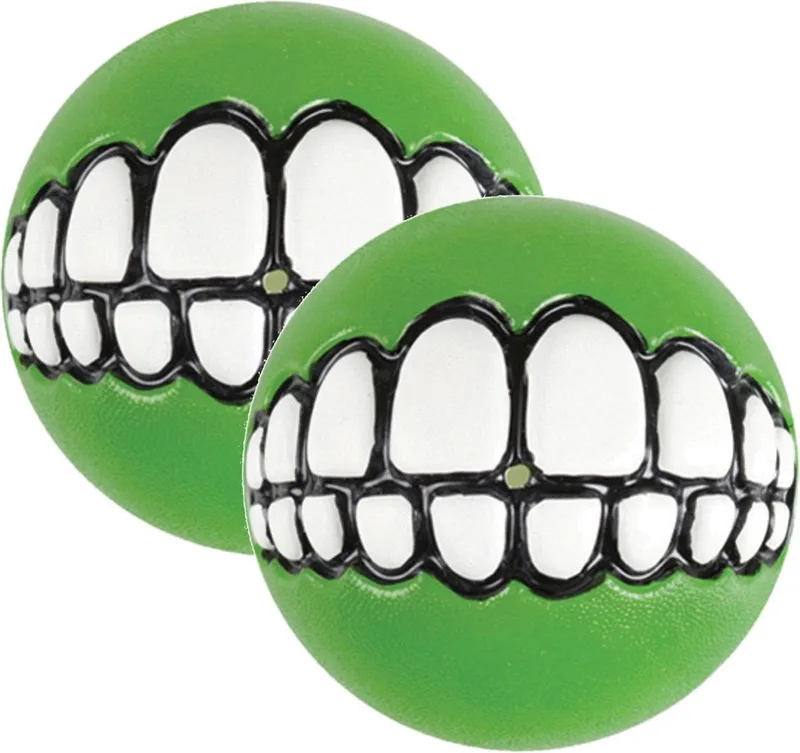 Grinz Treat Ball Medium - Hondenspeelgoed - 2 x M de Rogz en Lime – photo produit