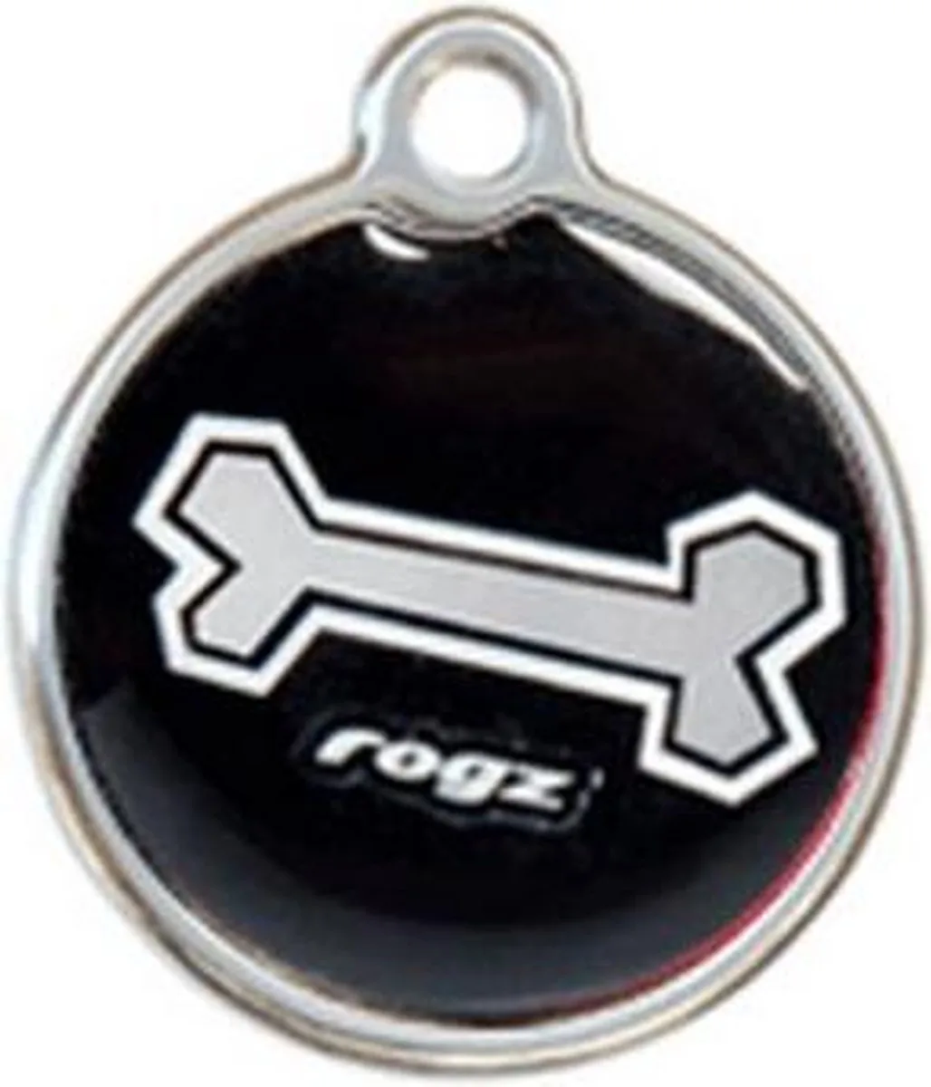 Hondenpenning - Black Bone de Rogz en Rvs – photo produit