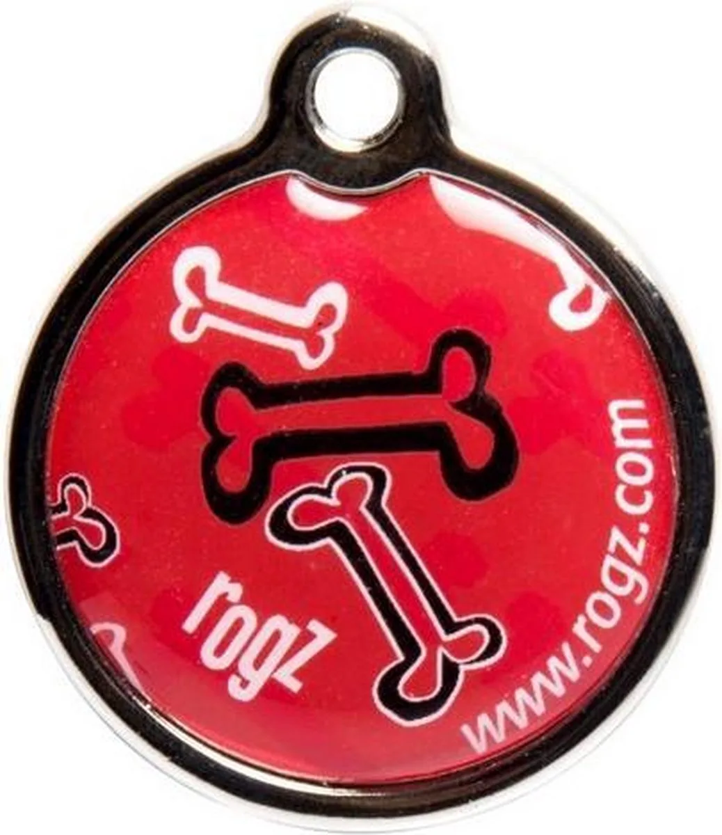 HONDENPENNING LUXE RED ROGZ BONE de Rogz en Rvs – photo produit