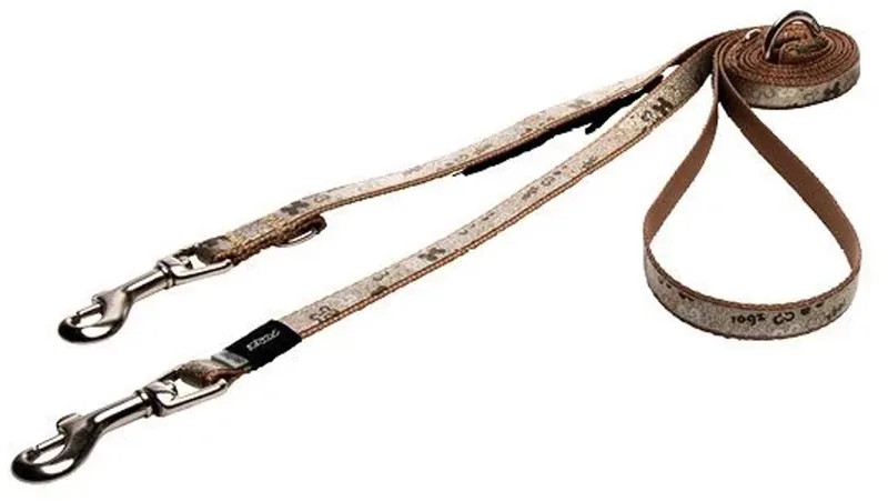 Hondenriem Multi Purpose Trendy Brown Bones 180 cm x 16 mm by Rogz in Brown – product photo