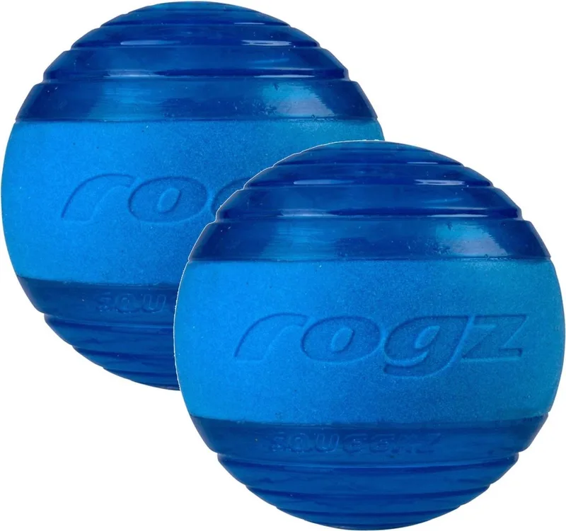 Squeekz 6.4 cm - Hondenspeelgoed - 2 x by Rogz in Blue – product photo