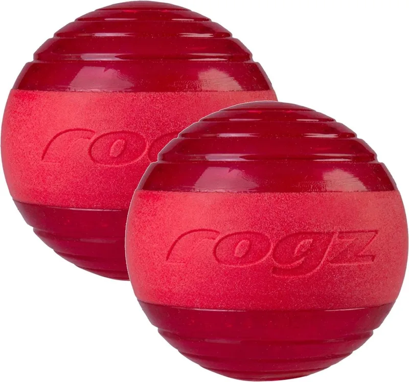 Squeekz 6.4 cm - Hondenspeelgoed - 2 x von Rogz in Rot – Produktfoto