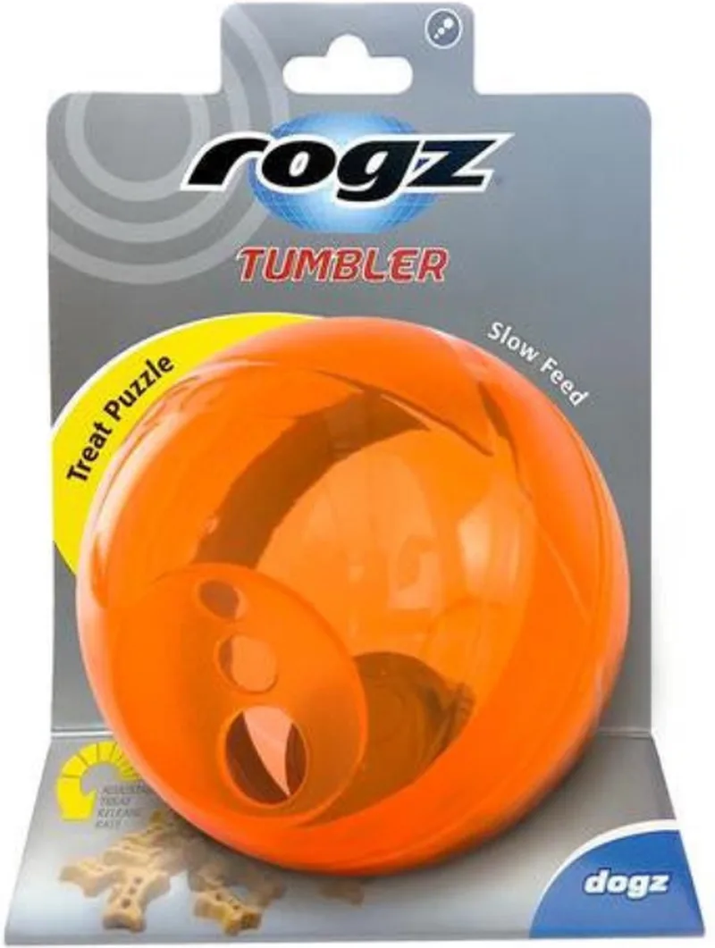 Tumbler 12 cm - Hondenspeelgoed van Rogz in Oranje – productfoto