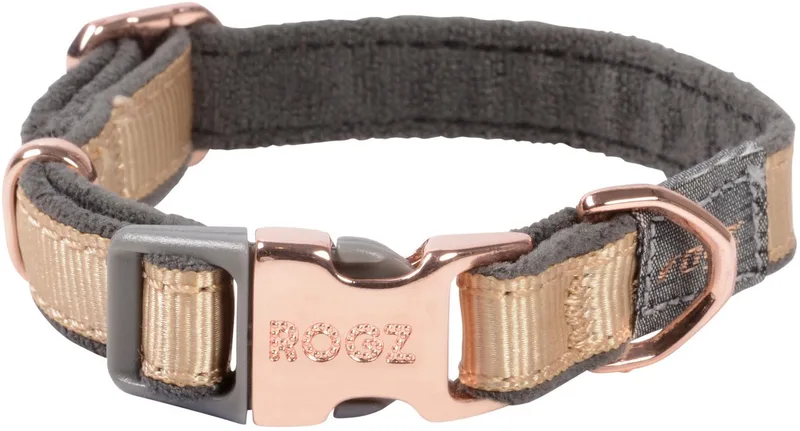 Urban Halsband Goud&Grijs&Rosé - Hondenhalsband - Xs de Rogz en Gris – photo produit