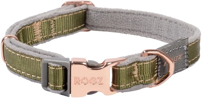 Urban Halsband Olijfgroen&Grijs&Rosé - Hondenhalsband - S von Rogz in Olijfgroen – Produktfoto