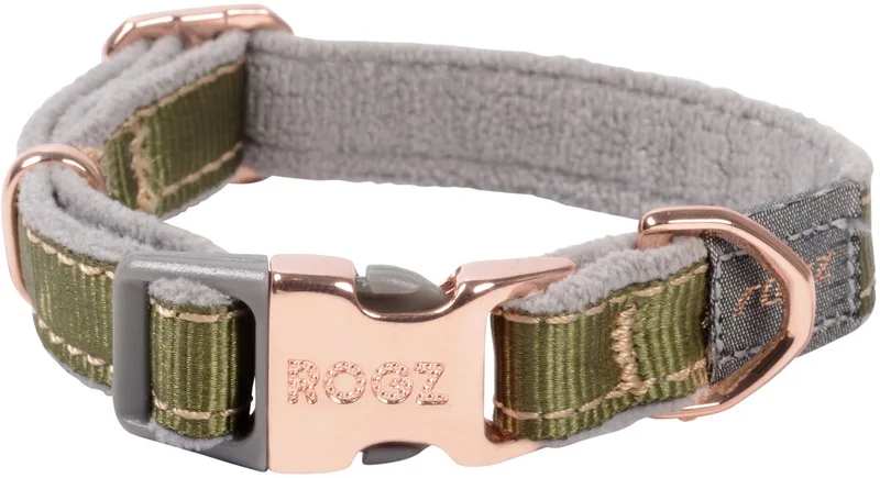 Urban Halsband Olijfgroen&Grijs&Rosé - Hondenhalsband - Xs von Rogz in Grau – Produktfoto