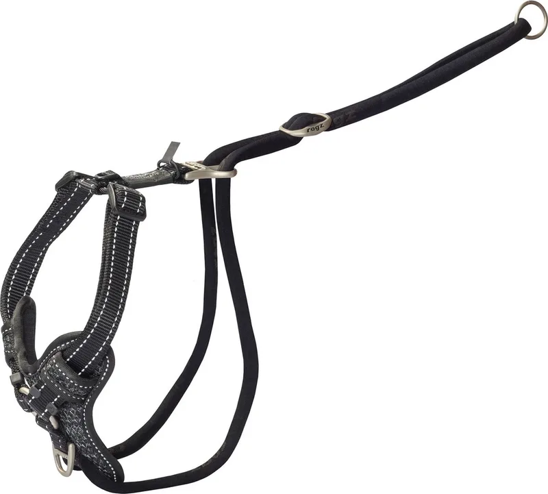 Utility Stop Pull Tuig Zwart - Hondenharnas - L 45-75x2.0 Cm von Rogz in Schwarz – Produktfoto