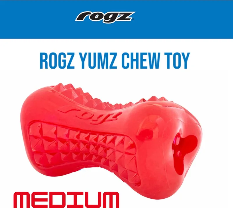 Yumz Medium | Hondenspeeltje | Snackspeeltje | Bite-o-meter Hard de Rogz en Rouge – photo produit