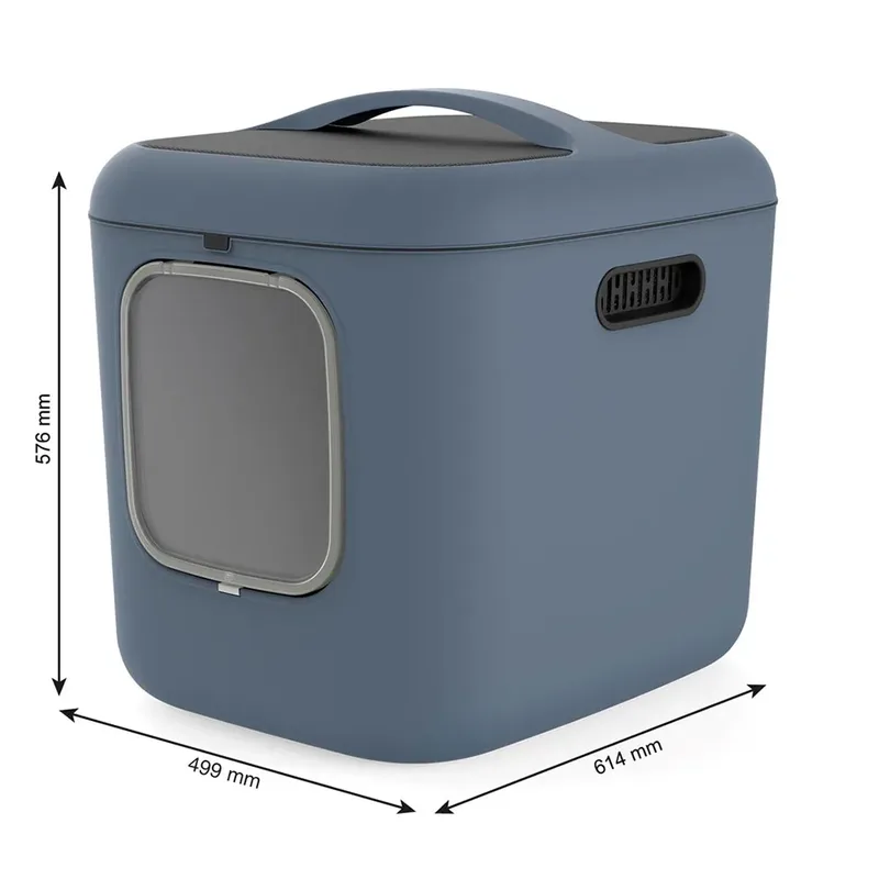 Kattenbak Biala Xl 62x50x58 cm - Kattentoilet von Rotho Mypet in Blau – Produktfoto 2 von 2