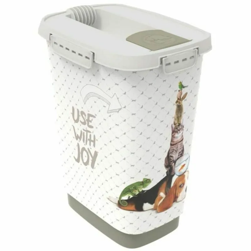 Voeder Strooicontainer Grijs&Cappuccino - Hondenvoerbewaarbak - 10 l van Rotho Mypet in Regular – productfoto