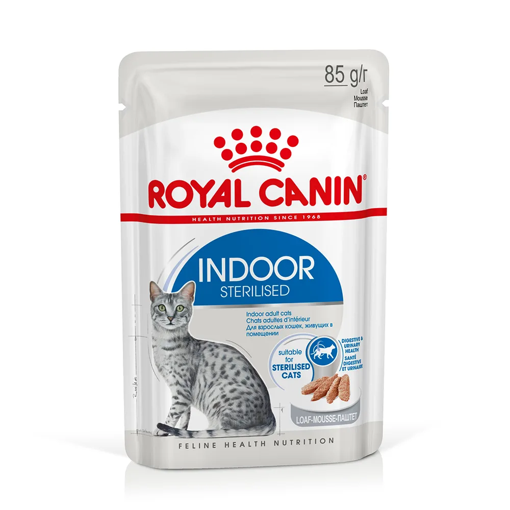 48x85g Indoor Sterilised Paté Royal Canin Kattenvoer van Royal Canin – productfoto