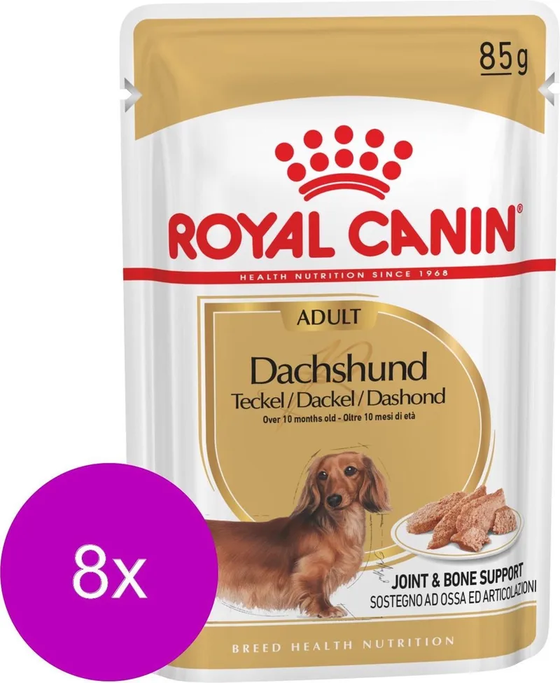 Bhn Dachshund Adult Pouch - Hondenvoer - 8 x 12x85 g by Royal Canin – product photo