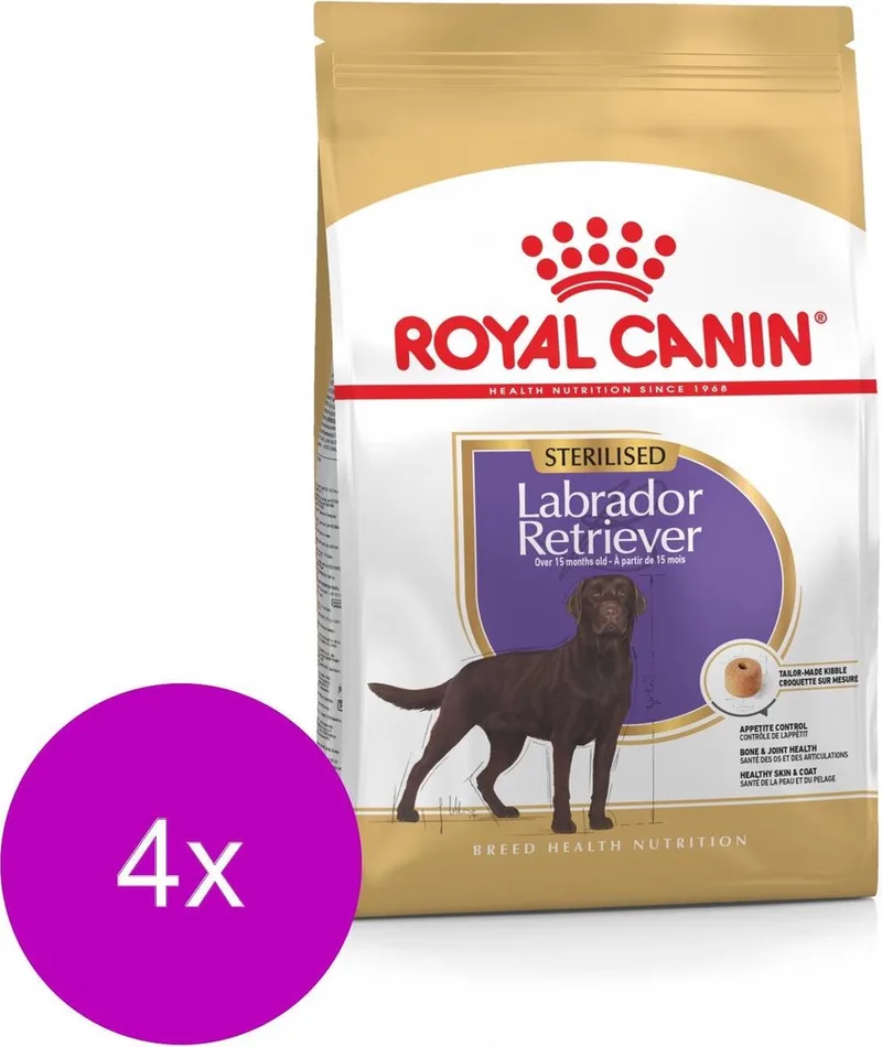 Bhn Labrador Retriever Sterilised Adult - Hondenvoer - 4 x 3 kg by Royal Canin – product photo