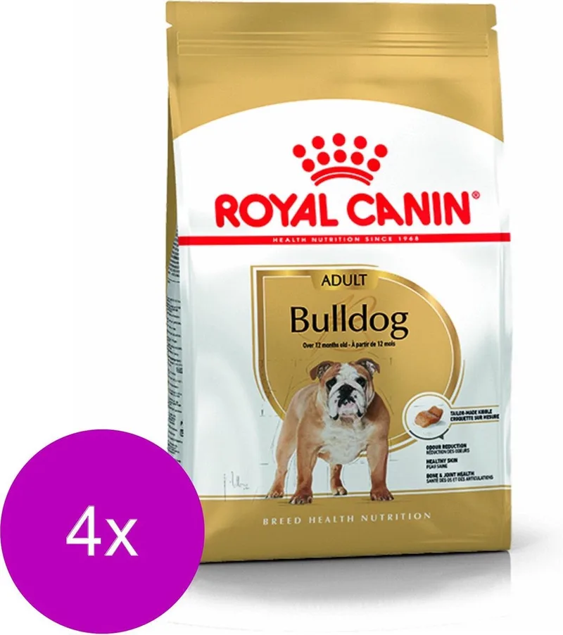Bulldog Adult - Hondenvoer - 4 x 3 kg by Royal Canin – product photo