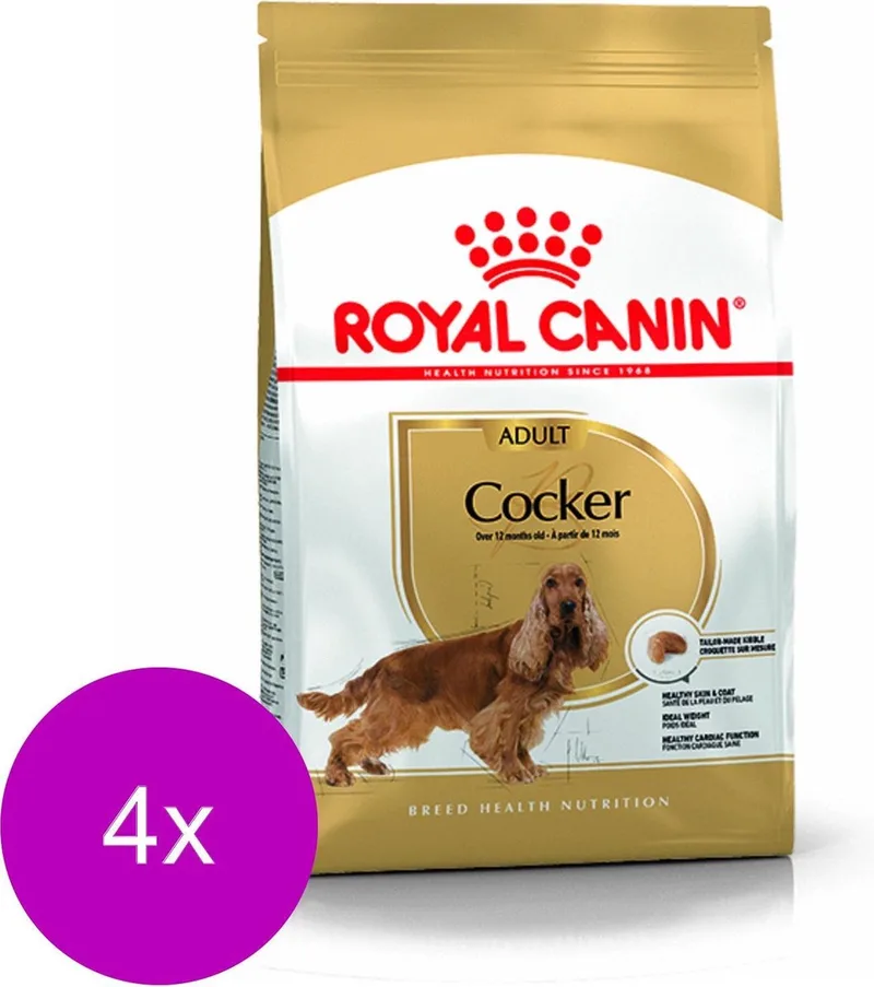 Cocker Adult - Hondenvoer - 4 x 3 kg de Royal Canin – photo produit