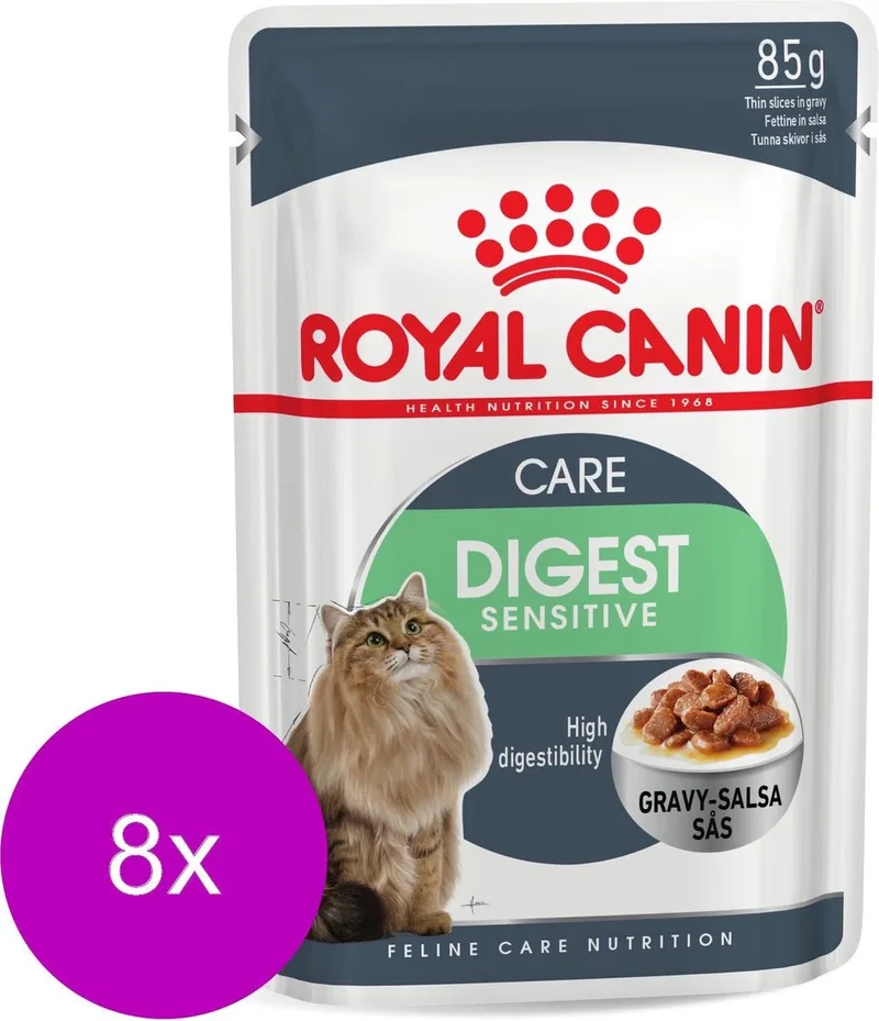 Digest Sensitive - In Gravy - Kattenvoer - 8 x 12x85 g fra Royal Canin – produktbillede
