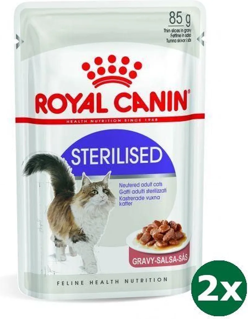 feline sterilised in gravy kattenvoer 2x 12x85 gr fra Royal Canin – produktbillede
