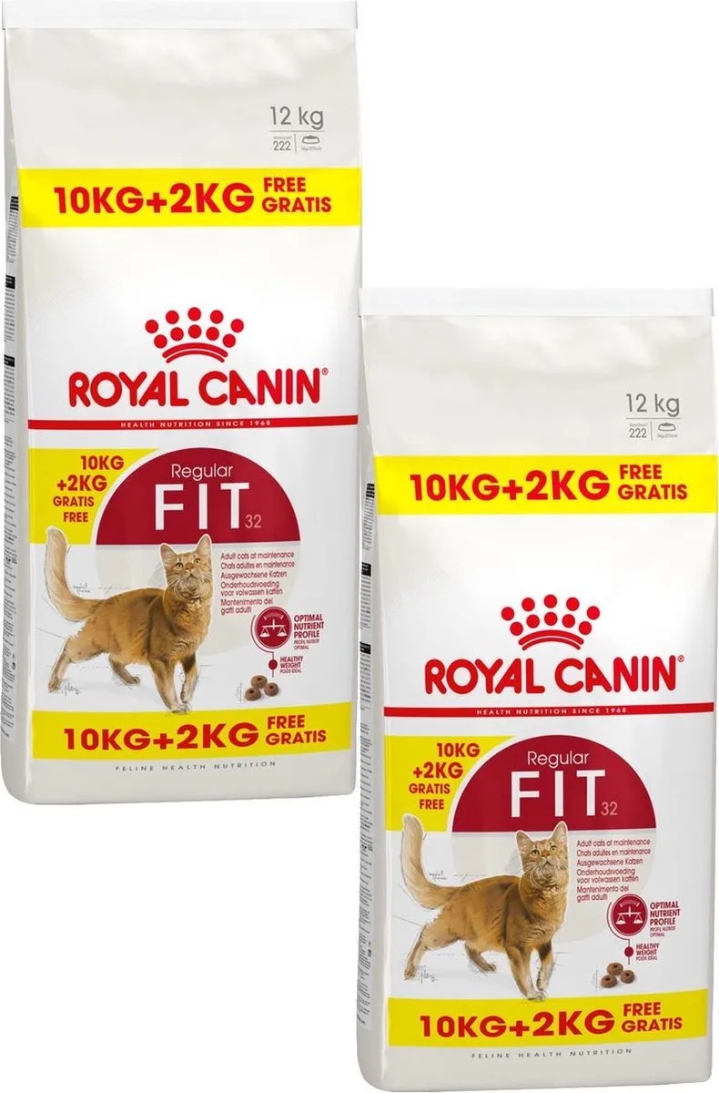 Fit 32 - Kattenvoer - 2 x 10+2 kg Bonusbag by Royal Canin – product photo