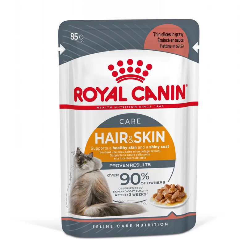 Hair & Skin Care in Saus - Kattenvoer - 12x85g - Huid en vacht de Royal Canin – photo produit