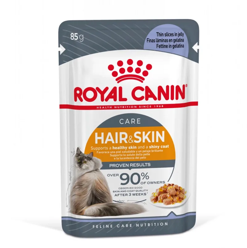 Hair & Skin Care Jelly Kattenvoer Nat - 48 x 85 gr by Royal Canin – product photo