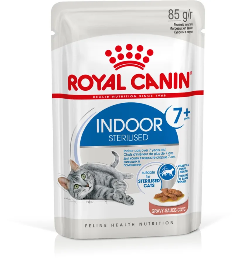 Indoor 7+ Gravy Kattenvoer Nat - 48 x 85 gr de Royal Canin – photo produit