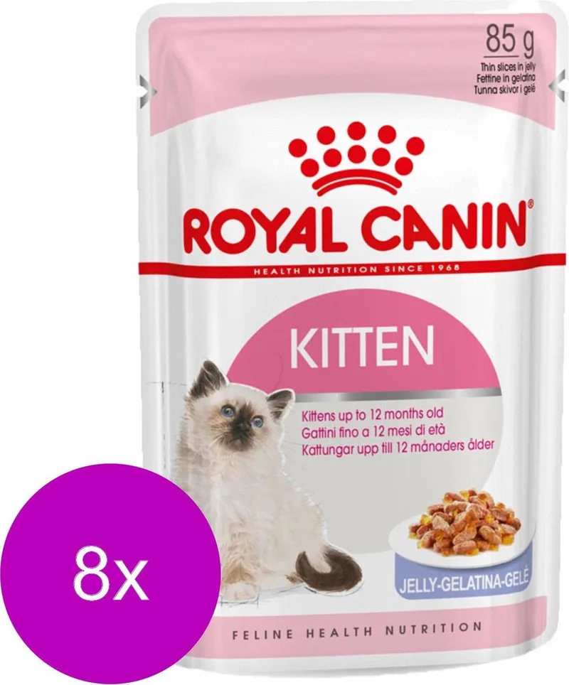 Kitten In Jelly - Kattenvoer - 8 x 12x85 g de Royal Canin – photo produit